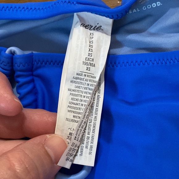 Aerie Swim Blue Bikini Bottom With Tie Sides Size XS - Picture 5 of 9